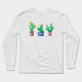 Three Little Cactus Plants Long Sleeve T-Shirt